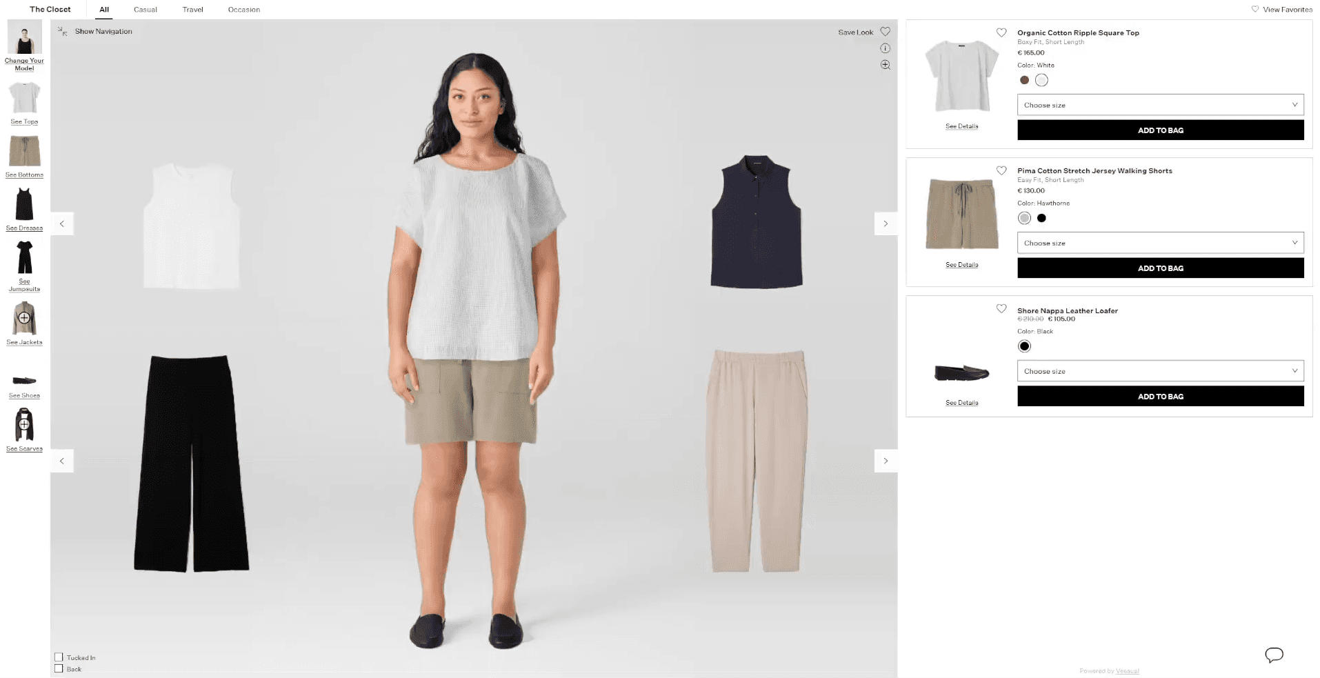 Virtual dressing experiences for e-commerce platforms
